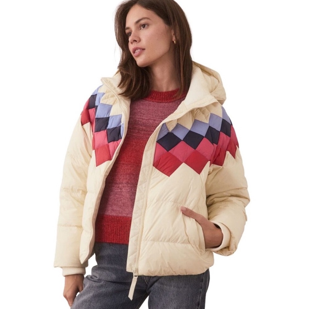 New! Marine Layer Chevron Puffer Jacket size M